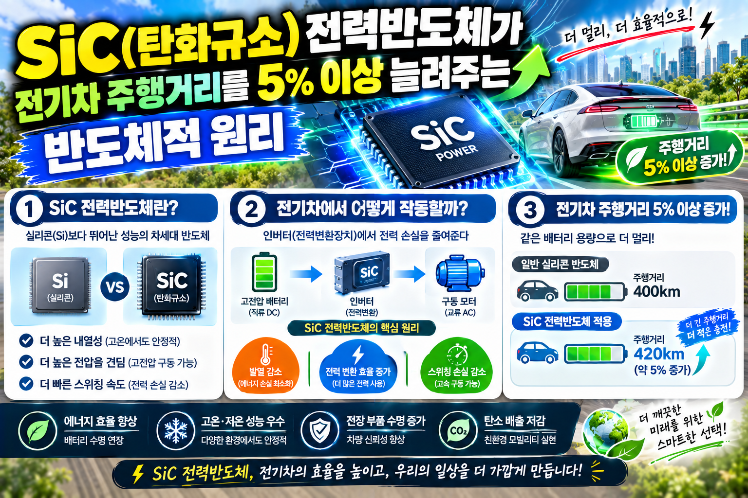 SiC 전력반도체 전기차 원리