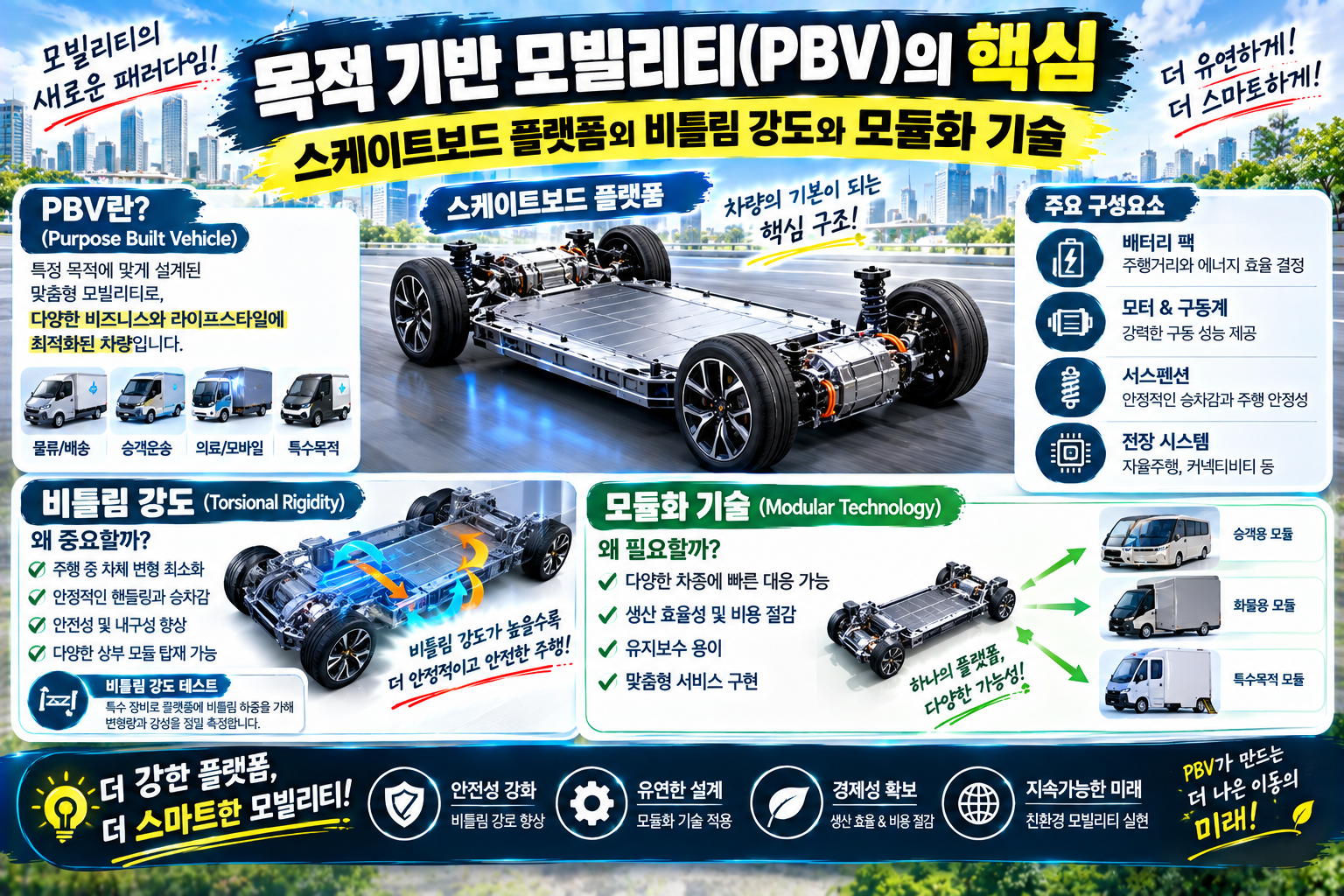PBV 스케이트보드 플랫폼 비틀림 강도